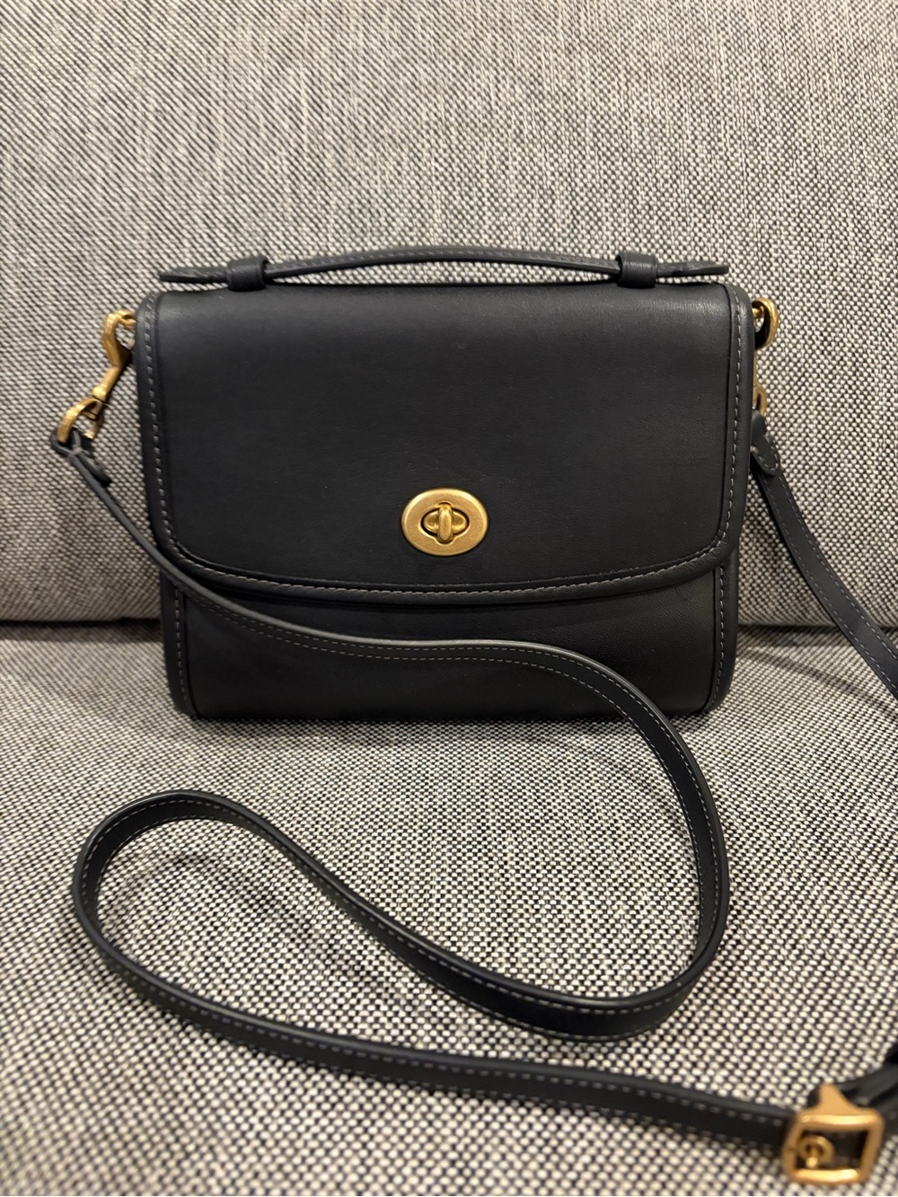 Coach Kip Turnlock Crossbody Handbag in Black
